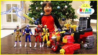 Ryan unlocks the Biggest Power Rangers Ninja Steel Surprise Toys Ever!!!