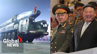 North Korea military parade: Kim Jong Un shows off ballistic missiles to Russia, China delegation