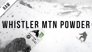 Deep Powder Days snowboarding on Whistler Mountain resort.