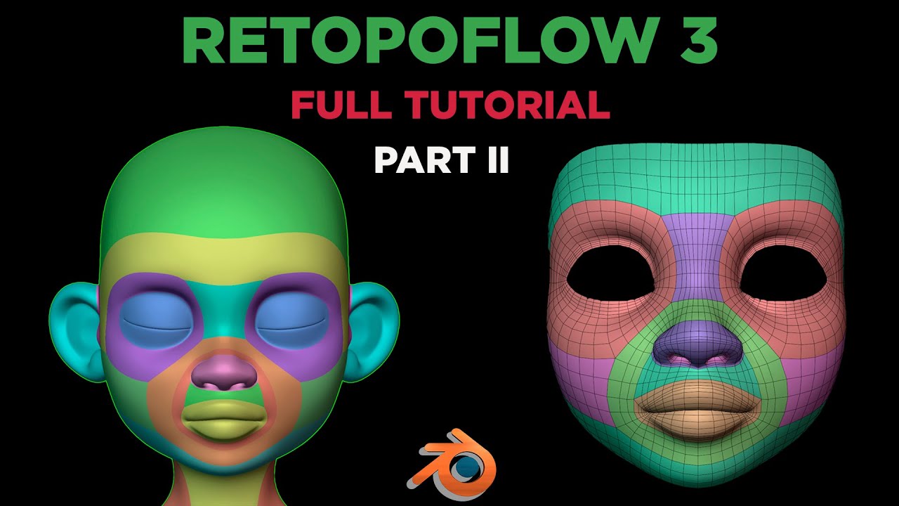 Blender Beginners Face Retopology Edge Flow & Articulation Part II ...