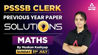 PSSSB Clerk 2022 Previous Year Paper Solution | Maths | By Muskan Kashyap