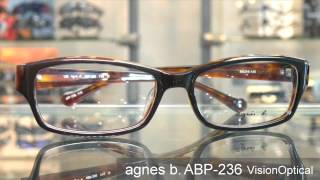 agnes b ABP 236 蜥蜴金屬logo膠框眼鏡架