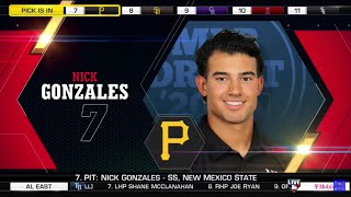 Pittsburgh Pirates select Nick Gonzales from New Mexico State with the 7th pick of the 2020MLB Draft