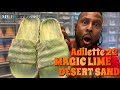 Adidas Adilette 22 slides Magic Lime Desert Sand ON FEET + REVIEW!!!