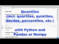 Python - Quantiles and Quartiles