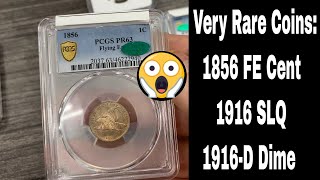 Very Rare Coins - 1856 Flying Eagle, 1916 SLQ Quarter, 1916 D Mercury Dime