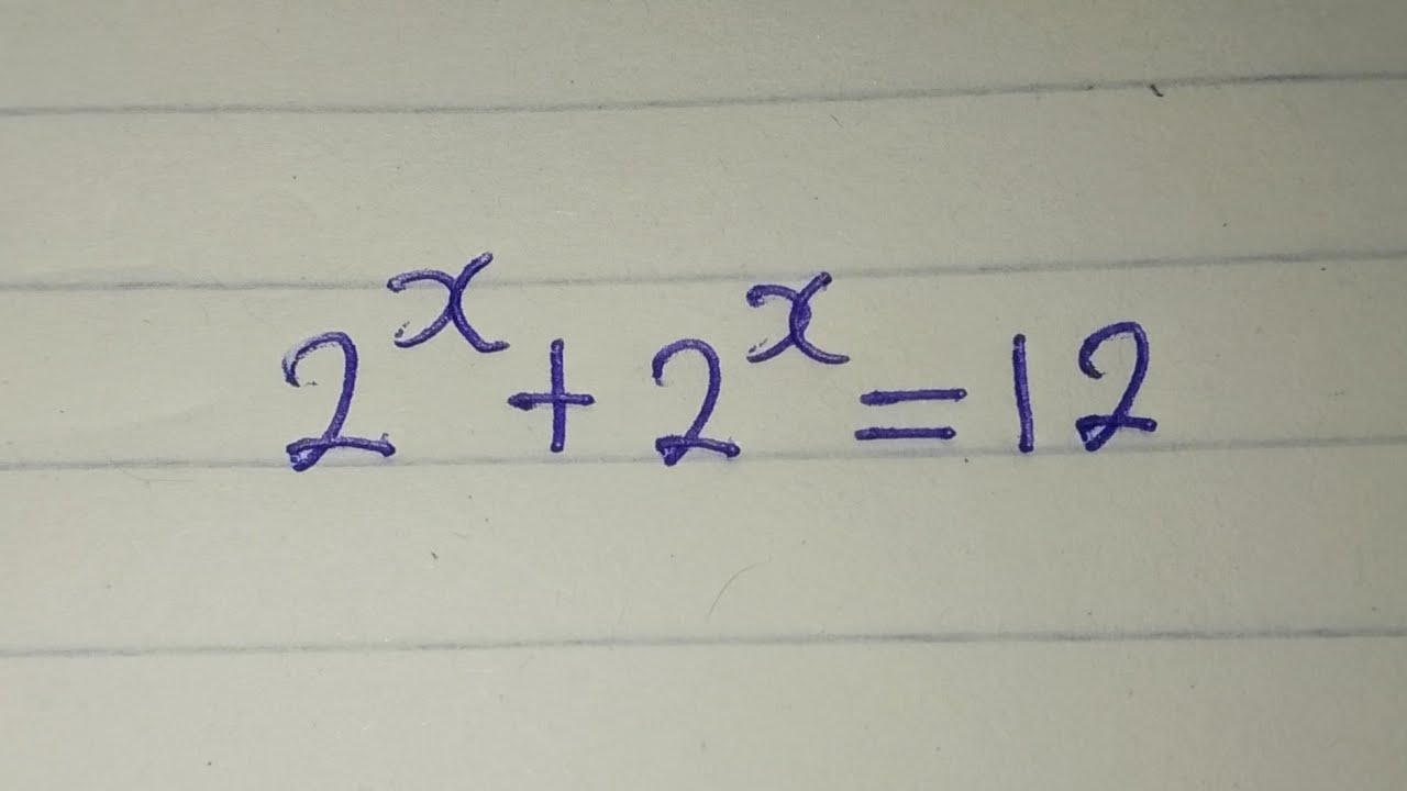 Exponential Equation Olympiad Mathematics Trick Youtube