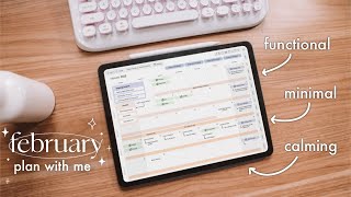 IPAD PLAN WITH ME February 2022 | Digital Planner Setup, Minimal, Functional