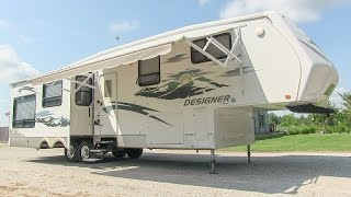 2008 Jayco Designer 35RLTS luxury triple-slide fifth wheel walk-through tutorial video