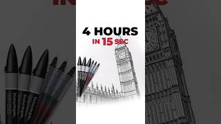 Drawing Big Ben & Westminster Speedpainting in 15 seconds #shorts