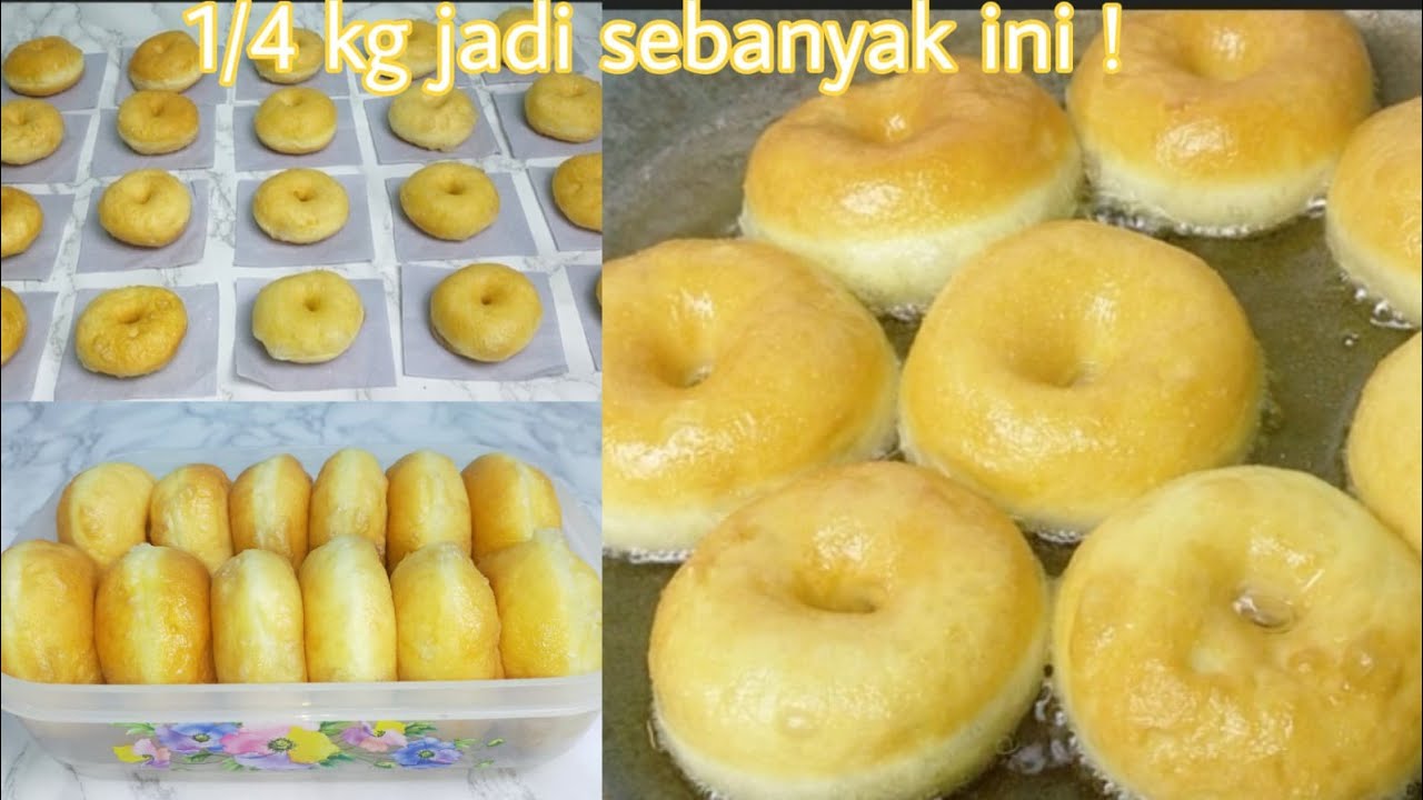 Resep Donat Ekonomis Dan Enak Hanya 1/4 Kg Tepung Jadi Donat Empuk ...