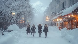 Mont Blanc France - Freezing Snowfall 4K HDR Walking Tour