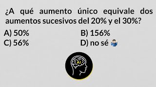 ¿A qué aumento único equivale dos aumentos sucesivos del 20% y el 30%?