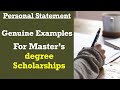 Motivation Letter for master's Scholarship | Examples of Personal Statement | Letter of Intent