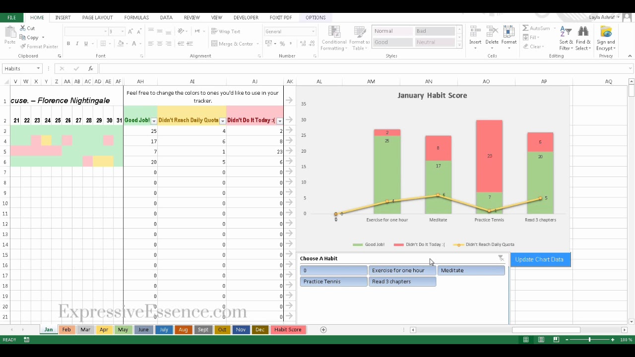 How To Track Your Goals With The BEST Excel Habit Tracker Template 2.0 ...