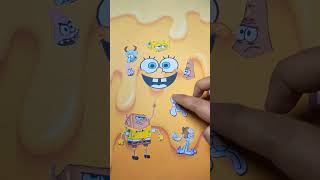 Woww ‼️ Spongebob vs Squidward 😹😆 funny character change puzzle Spongebob 🤣 #shorts #spongebob