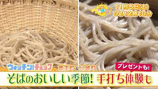 【tbcテレビ】「サタデーウォッチン」11月5日 そばのおいしい季節！手打ち体験も