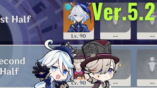 【原神】Ver.5.2 フリーナ＆リネの両単騎で螺旋12層 星9クリア/ Ver.5.2 Spiral Abyss Floor 12 Furina ＆ Lyney ☆9 Stars