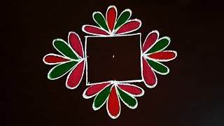 simple 3*3 rangoli|easy rangoli|small rangoli|bigginers rangoli