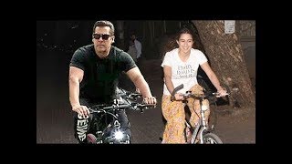 Salman Khan and Sara Ali Khan Riding Cycle Together on Mumbai Roads   ViralDost