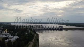 Uglich, Russia. Uglich hydroelectric power station on the Volga river in the Yaroslavl region. Part