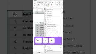 ✨ แนะนำ ✨ คีย์ลัดเติมเส้นขอบตาราง Excel แบบไวๆ 💚 #excel #exceltips #techninja