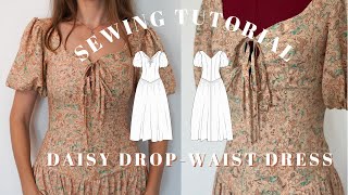 Drop-Waist Dress Sewing tutorial/ Daisy Drop-Waist Dress sewing pattern