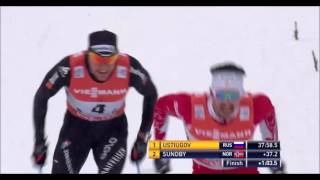 Alex Harvey sprint finish to 3rd Oberstdorf pursuit stage, Tour de Ski 2016