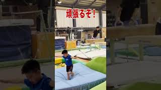 【とび箱レベル1000】身長くらいの跳馬を飛び越える小学生の転回とび　#shorts