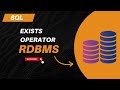 Sql Exists operator (session - 14)
