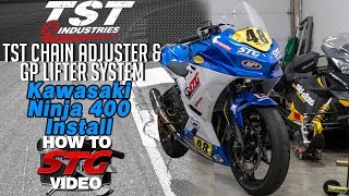 Kawasaki Ninja 400 TST Chain Adjuster \u0026 GP Lifter System Install | Sportbike Track Gear