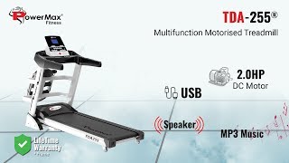 PowerMax Fitness TDA 255 Multifunction Motorized Treadmill with Auto Incline