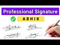 Abhik name signature style | Abhik name stylish signature | A signature style | First Kalakar