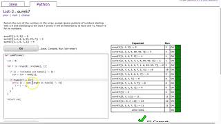 Codingbat Compare (Java/Python) - sum67