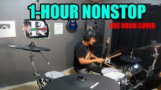 1 HOUR NONSTOP LIVE DRUM COVER LOVE SONG AND SLOW ROCK