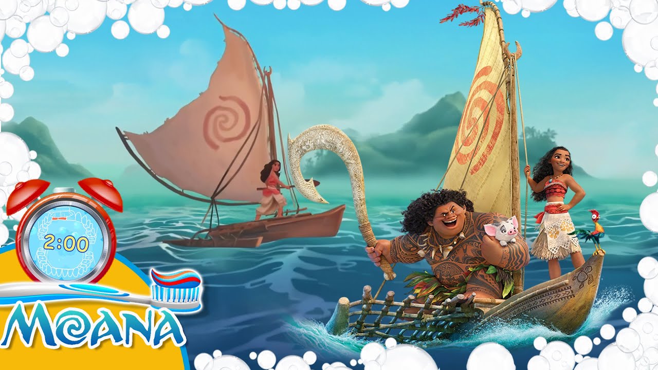 New Moana 2 Minute Action Toothbrush Timer With Music Youtube