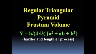 Interesting Triangular Pyramid Frustum Volume \u0026 Reconciliation