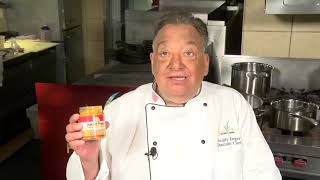 Chef Freddy shows off a recipe for tacu tacu, a Peruvian lentil and rice cake