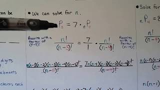 Algebra II 15.1d, nPr as Permutations of n objects taken r at a time