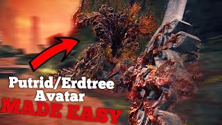 How to beat Putrid/Erdtree Avatars EASY!!! Elden Ring boss guide/tutorial