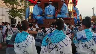 潮来祇園祭禮 (中日)  西壹丁目  通し砂切後駅前へ巡行/曳き別れ後の踊り  (2018.8.4.)