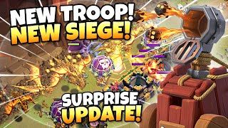 Super Dragons and NEW SIEGE MACHINE! Flame Flinger revealed in SURPRISE UPDATE! Clash of Clans