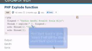 PHP Tutorial : PHP Explode function