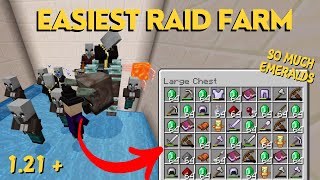 Easiest Minecraft Raid Farm EVER in Bedrock 1.21