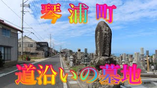 #海辺の町散策 10月24日 木曜 晴れ 27日の選挙前 琴浦町 道沿いの墓地 日本 鳥取県東伯郡琴浦町赤碕 #鳴り石の浜 @WalkingYoshi