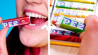 CANDY IN CLASS ! 9 Ways To Sneak Food Into Class and DIY School Pranks By Crafty Panda