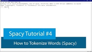 PYTHON NATURAL LANGUAGE PROCESSING #4 - WORD TOKENIZATION WITH SPACY