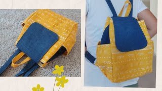 DIY Medium Size Back Pack | Backpack 🎒 Sewing Tutorial #diy #sewing