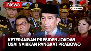 Keterangan Langsung Presiden Jokowi Usai Memberi Gelar Jenderal Kehormatan kepada Prabowo - 28/02