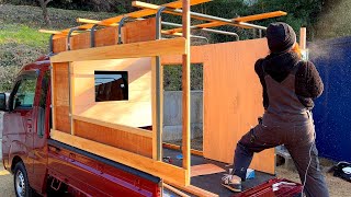 Build a lightweight and sturdy house on top of a small pickup truck! Hijet Jumbo② DIY camper